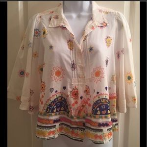 Anthro Maeve top with flutter sleeves. Size S